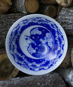 "Once in a Blue Moon" Fused Glass Bowl